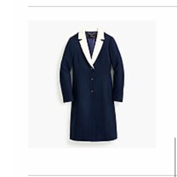 J. Crew Topcoat with contrast lapel in double-serge wool Color: NAVY Size: 4 - Picture 10 of 10